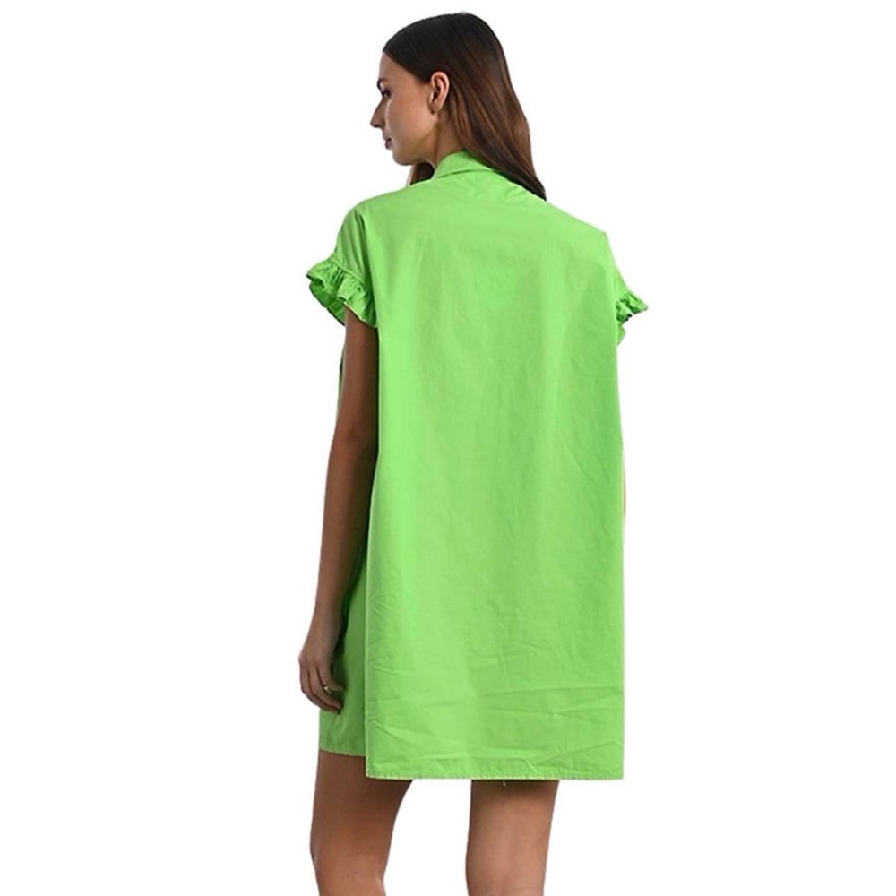 Vibrant Green Button-Up Dress - Picture 3 of 7